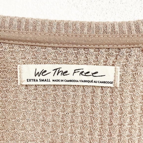 BOGO! Free People Santa Clara Thermal Toasted Oat Oversized XS - Picture 9 of 10